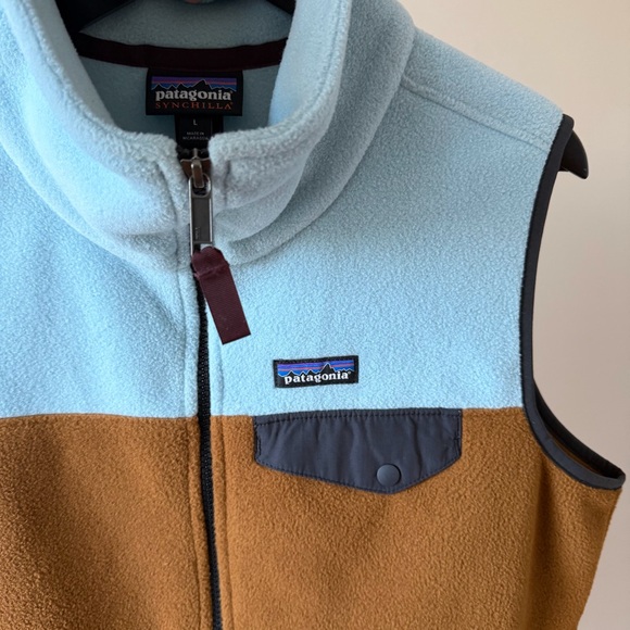 Patagonia Synchilla Color-block Fleece Snap-T Women’s Vest Size L - Picture 11 of 11